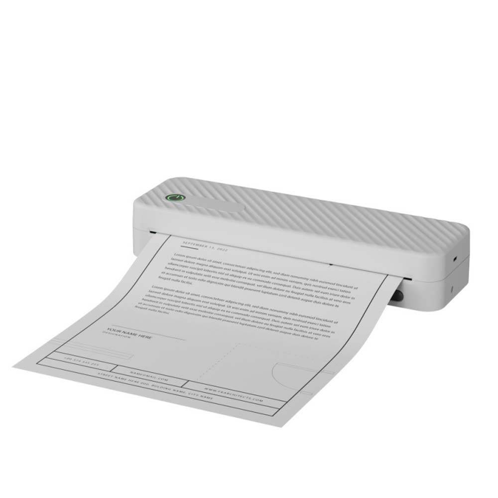 A4 Tintenloser Thermodrucker - 8-Zoll Portabler Farbthermodrucker White