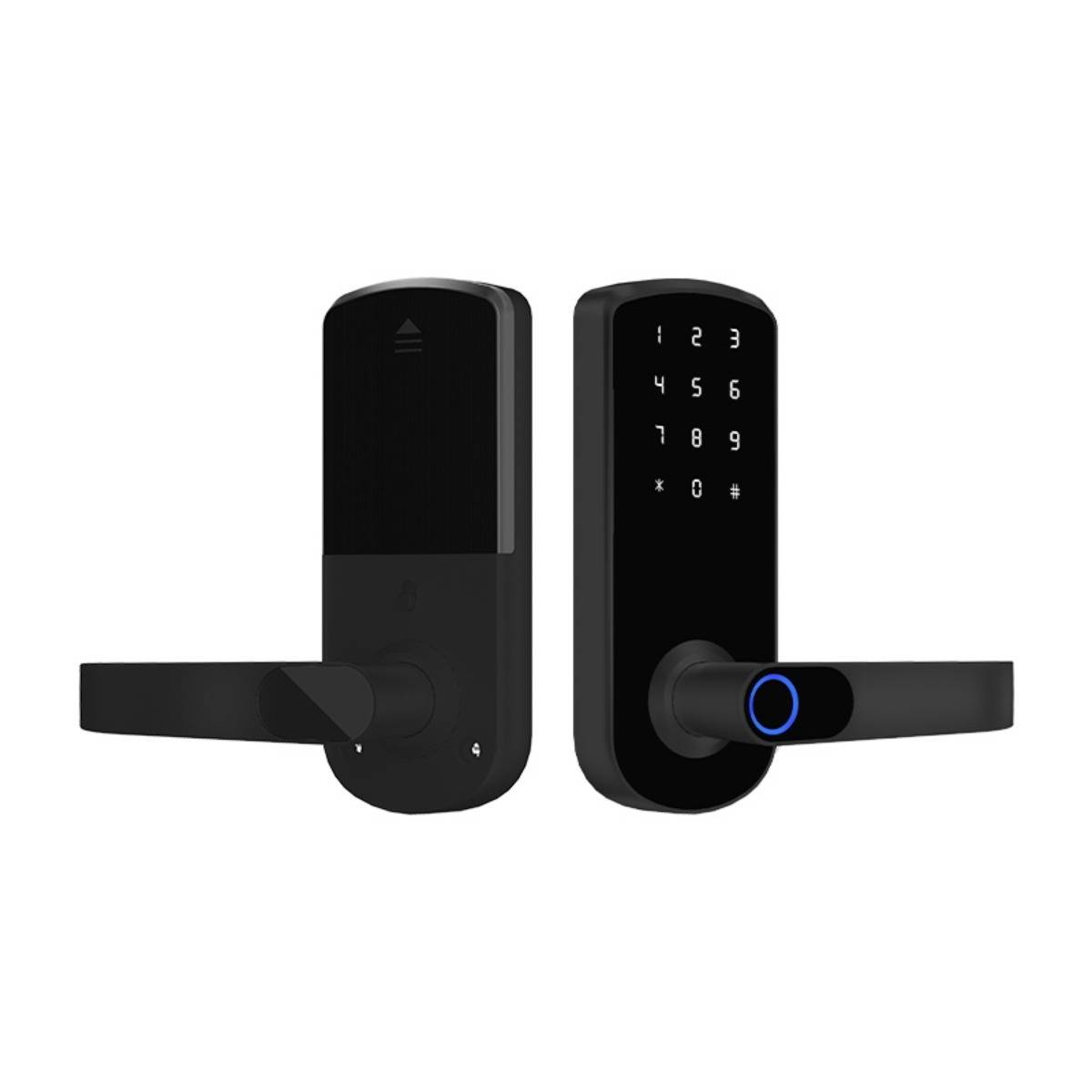 Smart Türschloss Fingerabdruck Tuya - TTLock Bluetooth Biometrisches schlüsselloses System für Haus, Wohnung, Hotel, Schule Black