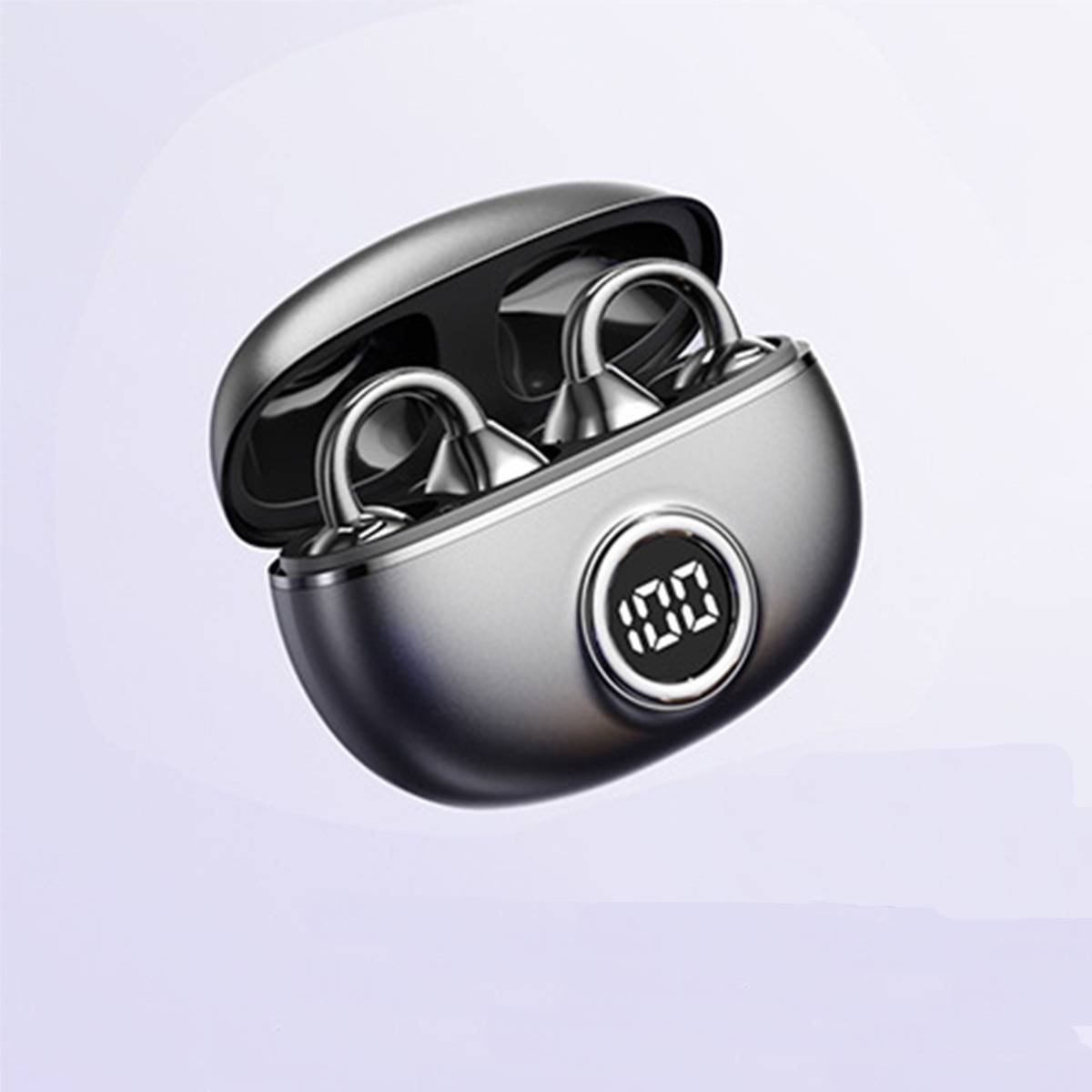Kabellose Knochenleitung Open-Ear Bluetooth Kopfhörer mit Digitalanzeige Black