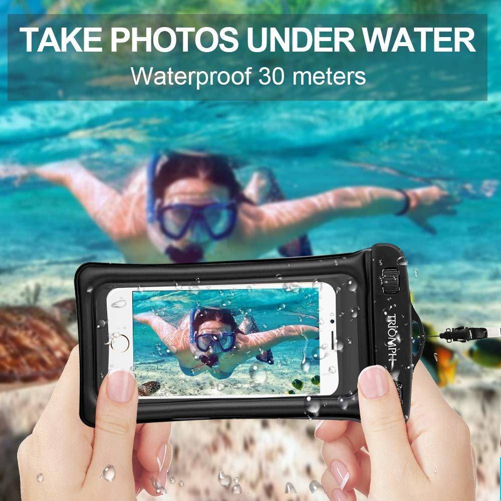 Wasserdichte schwimmende Handyhülle Universalgröße Schwarz