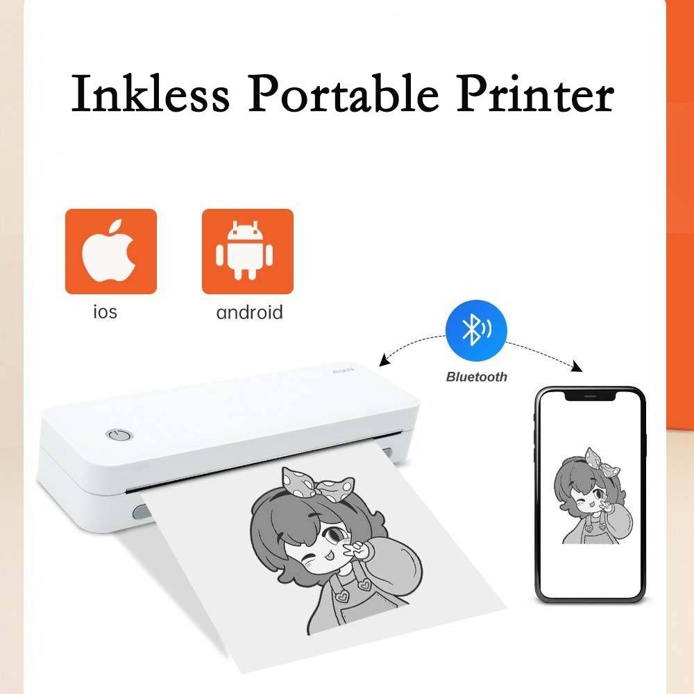 A4 Mini Tragbarer Thermodrucker - Kabellose Bluetooth-Verbindung