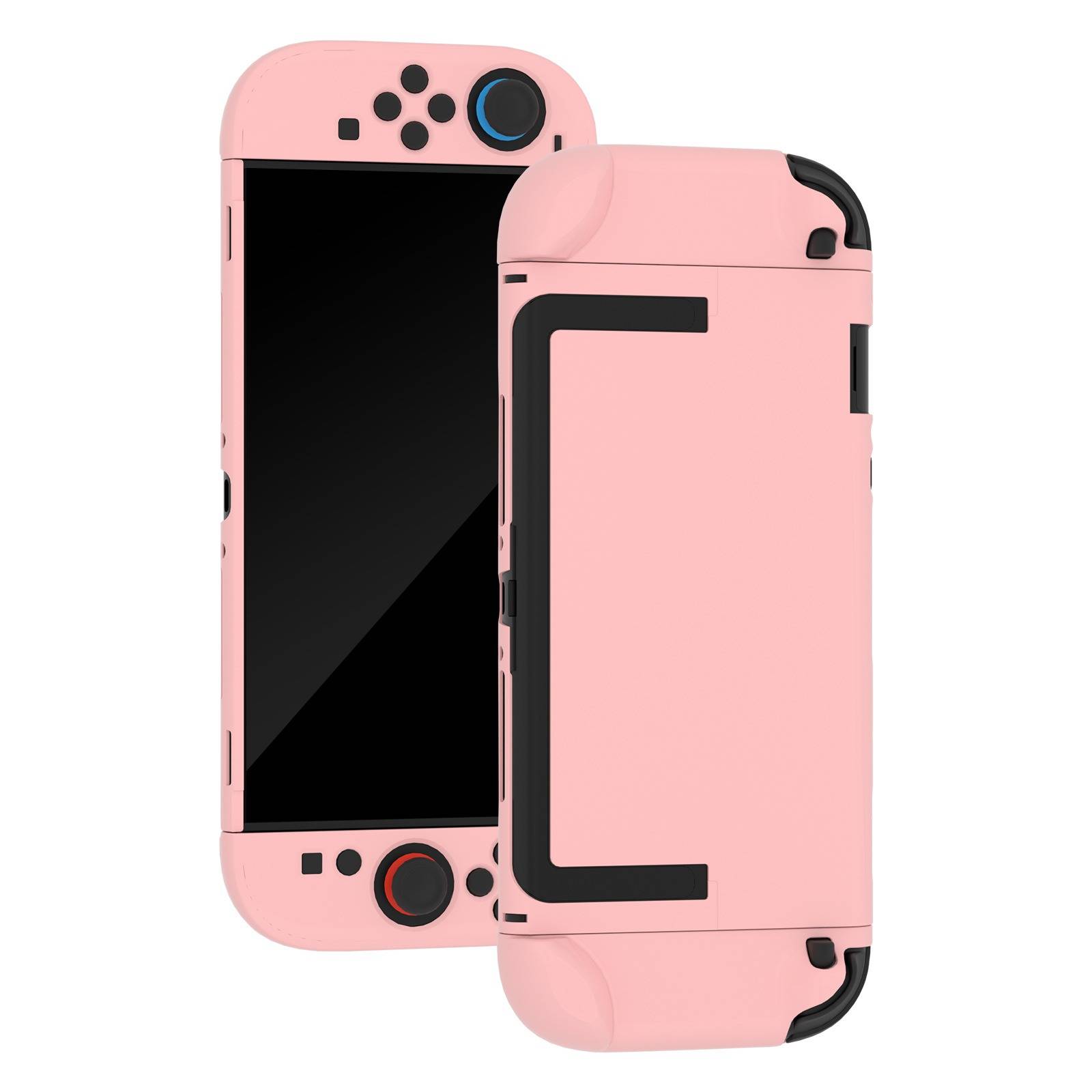 Rosa Schutzhülle-Set kompatibel mit Nintendo Switch 2 - Silikongriff, Displayschutzfolie und Tastenabdeckungen