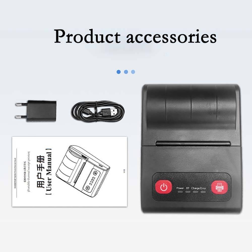 58mm Mini Tragbarer Thermodrucker - USB & Bluetooth Konnektivität