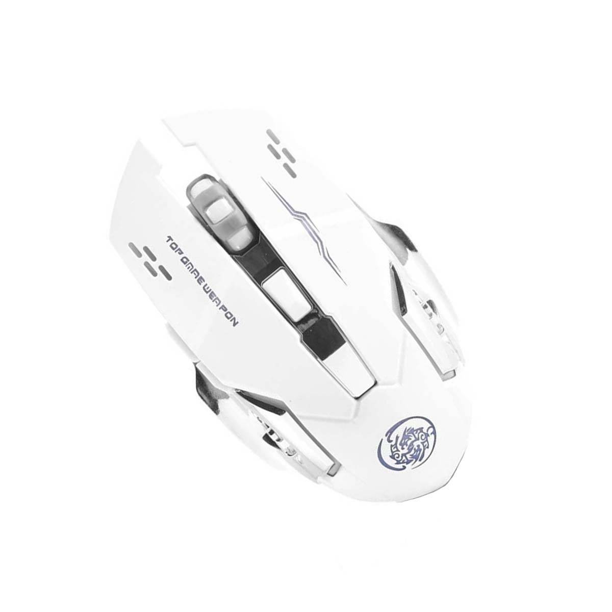 Weiße 2.4G+Bluetooth Dual-Mode Wiederaufladbare Leise Gaming Maus