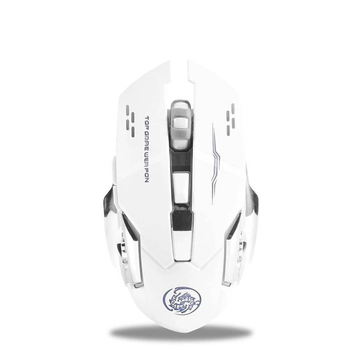 Weiße 2.4G+Bluetooth Dual-Mode Wiederaufladbare Leise Gaming Maus