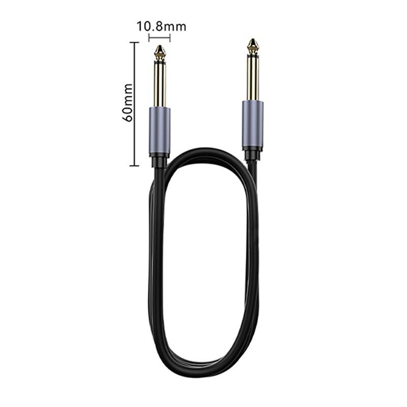 6,5 mm auf 6,5 mm Mono Audiokabel mit Abschirmung für Mischpulte, Gitarren und Keyboards 1 m