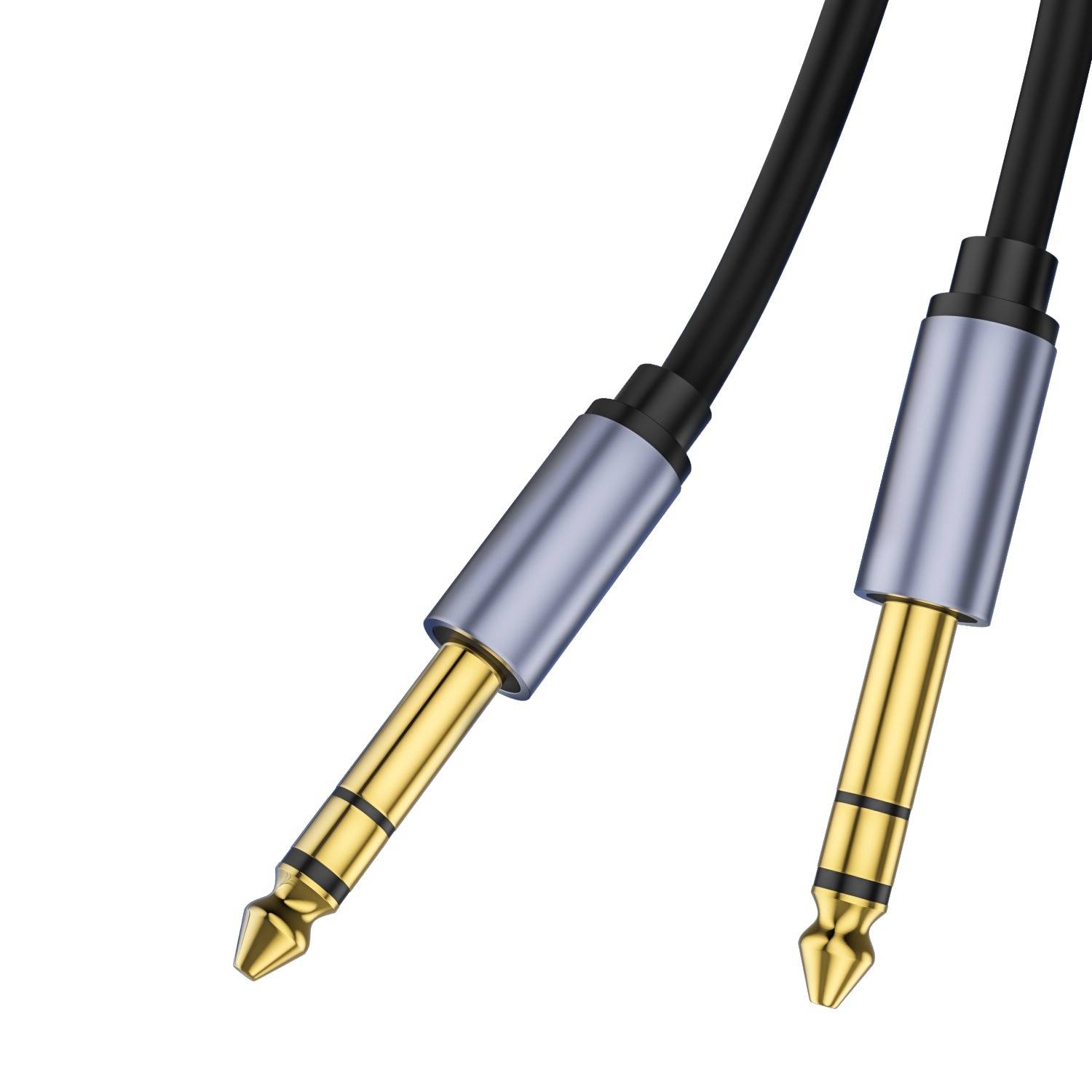 6,5 mm auf 6,5 mm Mono Audiokabel mit Abschirmung für Mischpulte, Gitarren und Keyboards 1 m