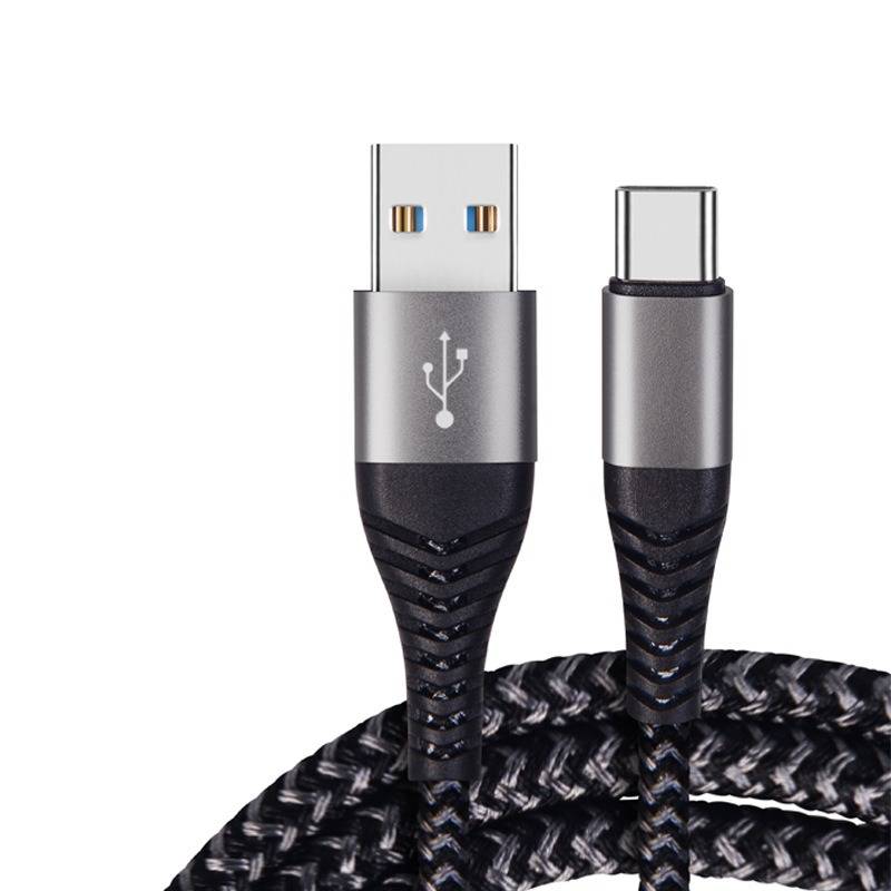 60W USB-C Schnellladekabel 2er-Pack, Nylon-geflochtenes USB-zu-Typ-C-Kabel 2 m