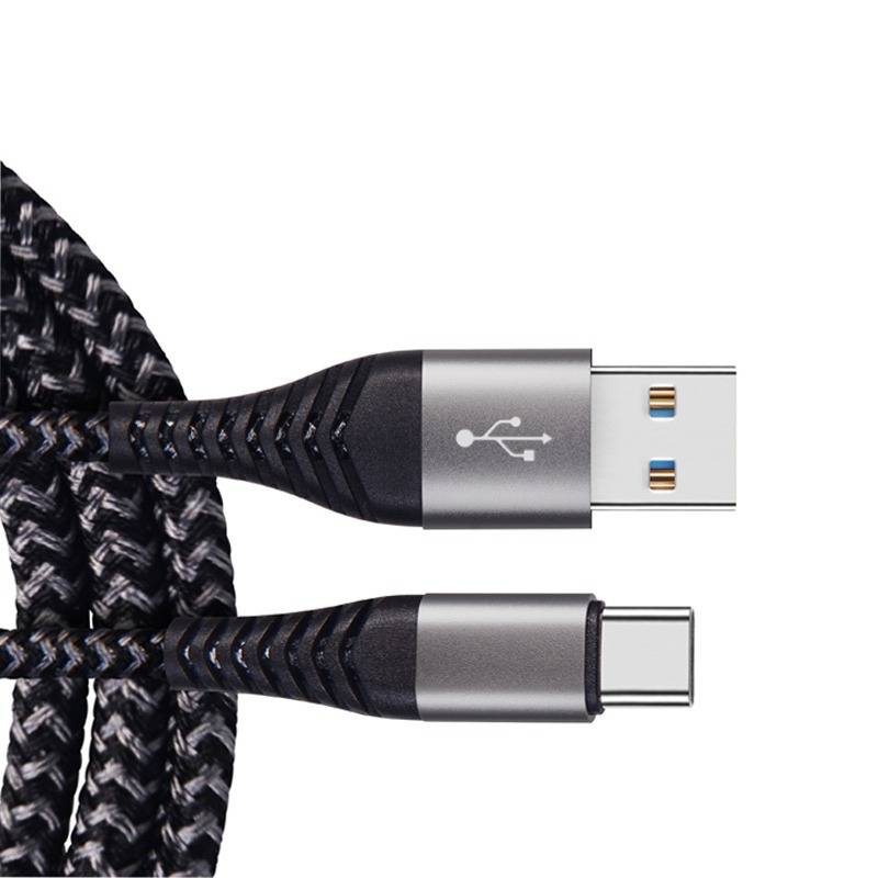 60W USB-C Schnellladekabel 2er-Pack, Nylon-geflochtenes USB-zu-Typ-C-Kabel 2 m