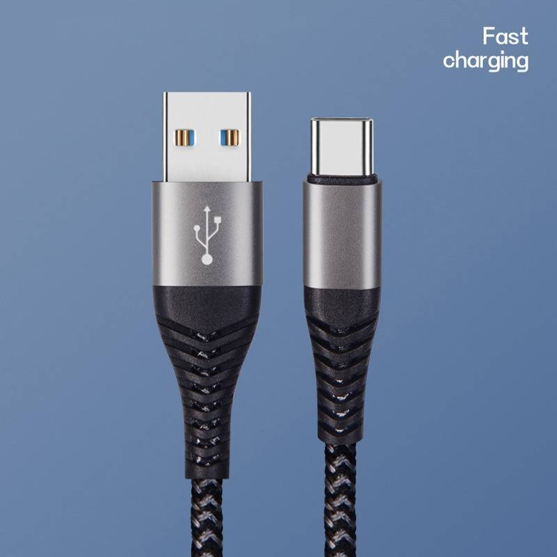 60W USB-C Schnellladekabel 2er-Pack, Nylon-geflochtenes USB-zu-Typ-C-Kabel 2 m