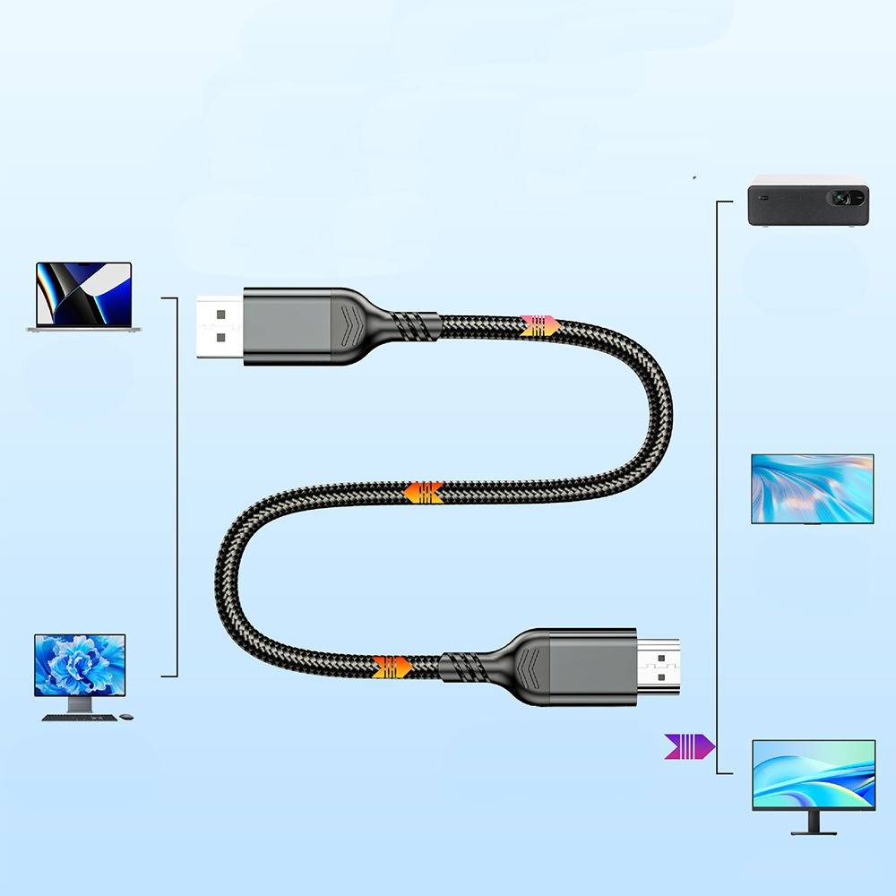 4K@30Hz DisplayPort auf HDMI Adapterkabel - High-Definition Video- und Audioübertragung 1,8 m