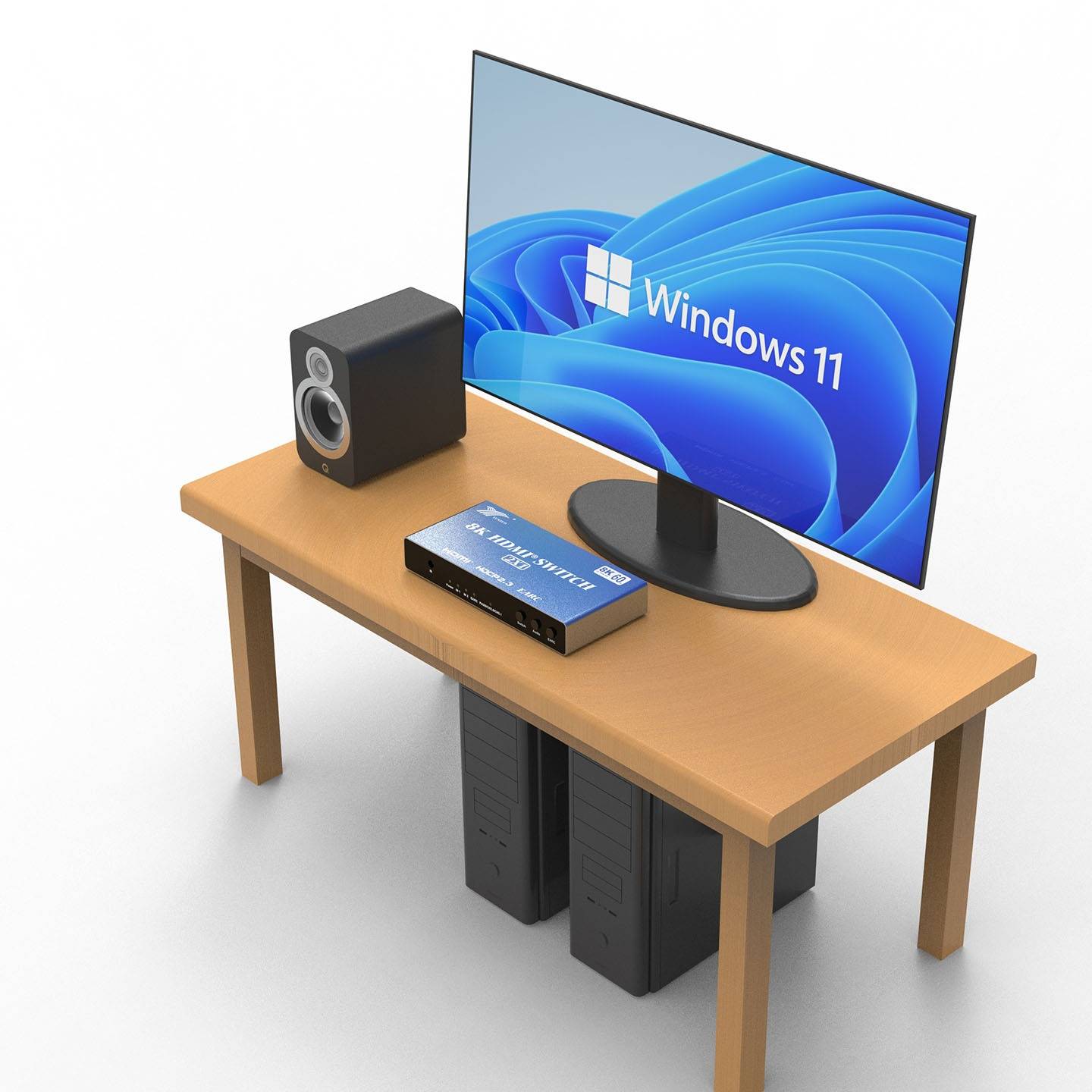 HDMI 2.1 8K/60Hz Switch 2 in 1 Out mit Audio Extractor - Unterstützt eARC 7.1
