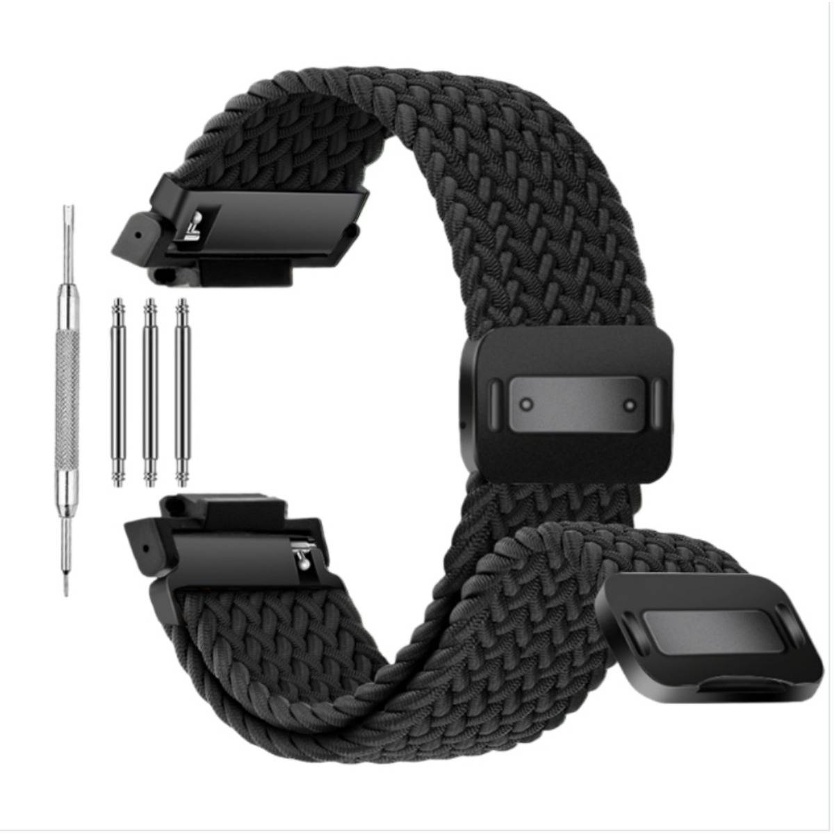 Geflochtenes Nylon Ersatzarmband kompatibel mit G-SHOCK Casio GA2100/GA110 Black