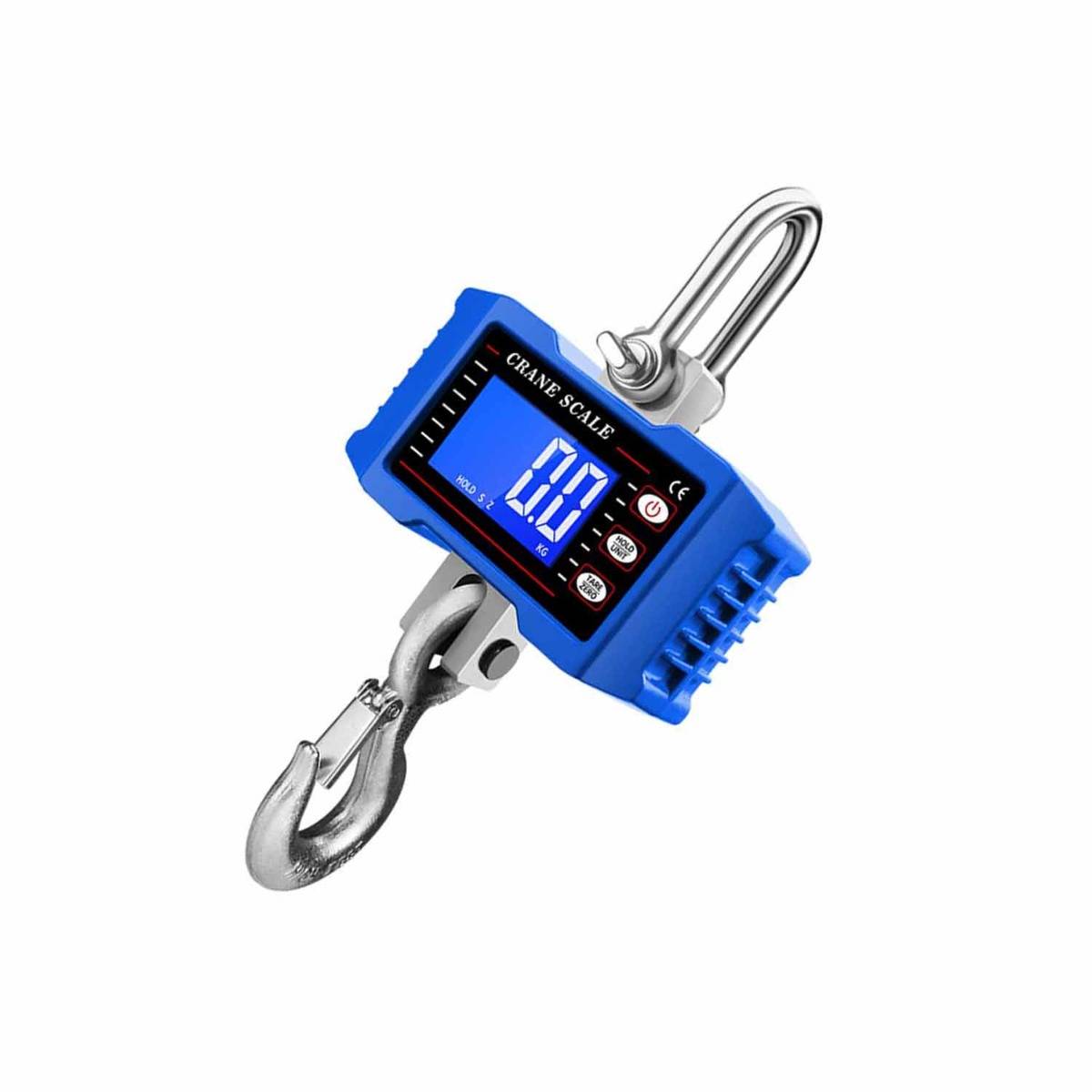 2000 kg Digitale Kranwaage - Hochleistungs-Hängewaage mit LCD-Display, Batteriebetrieben Blue