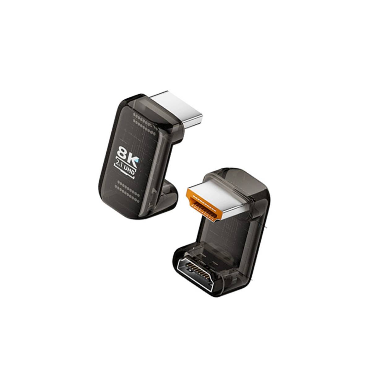 3er-Pack 8K HDMI 2.1 U-förmiger Adapter 180° Stecker zu Buchse UHD Connector für TV und Monitor Black