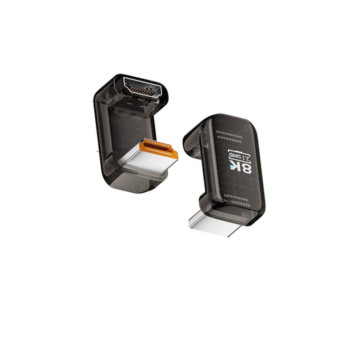 3er-Pack 8K HDMI 2.1 U-förmiger Adapter 180° Stecker zu Buchse UHD Connector für TV und Monitor Black