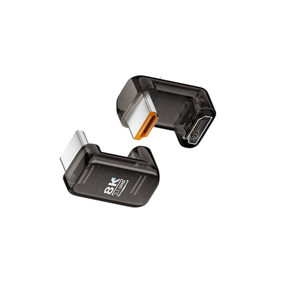3er-Pack 8K HDMI 2.1 U-förmiger Adapter 180° Stecker zu Buchse UHD Connector für TV und Monitor Black