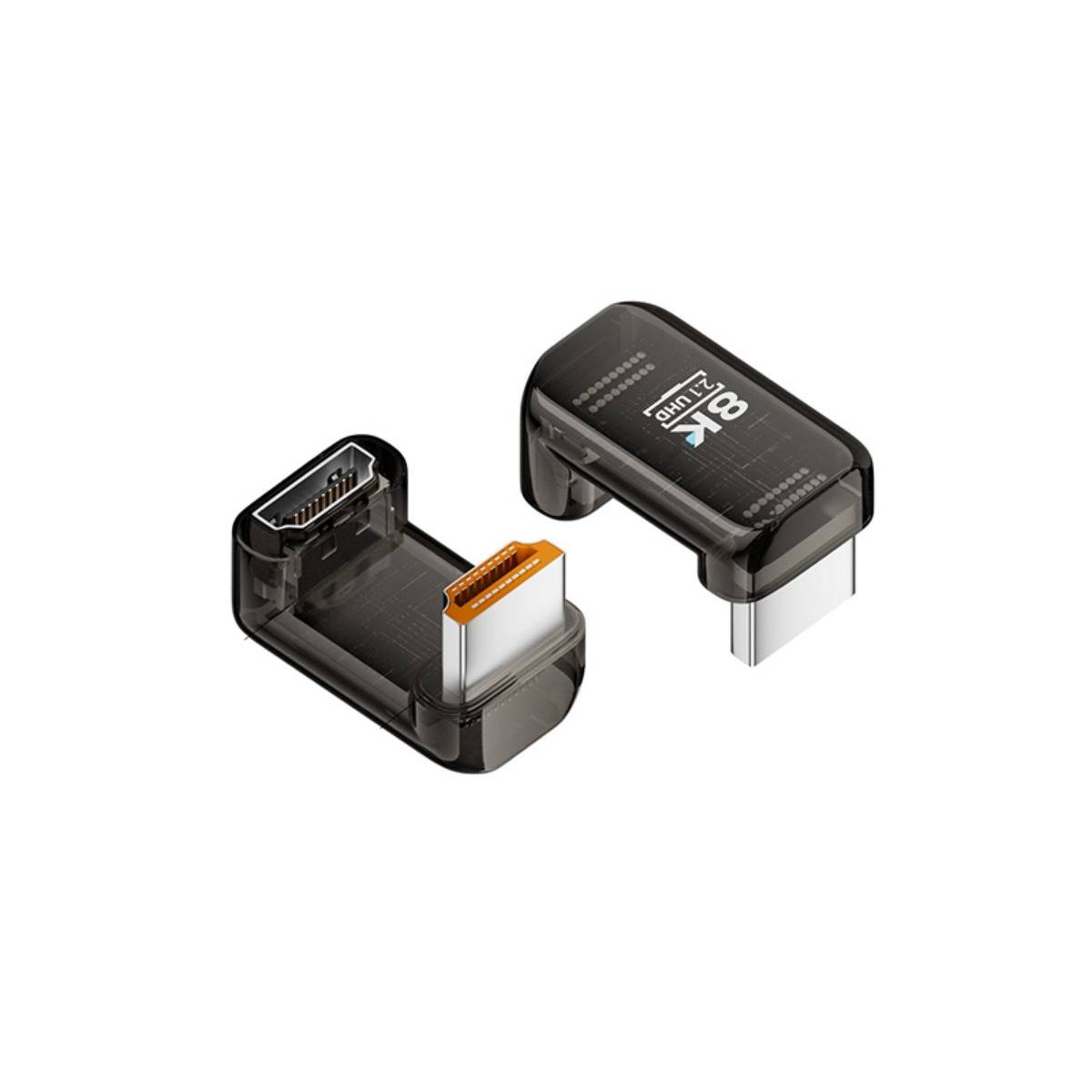 3er-Pack 8K HDMI 2.1 U-förmiger Adapter 180° Stecker zu Buchse UHD Connector für TV und Monitor Black