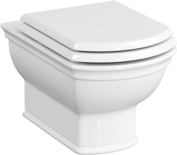 VitrA Wand-Tiefspül-WC Valarte Flush 2.0 ohne Spülrand 3/6 Liter Spülvolumen weiß