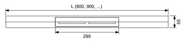 TECE L100 Duschprofil 1000x55mm Edelstahl gebürstet