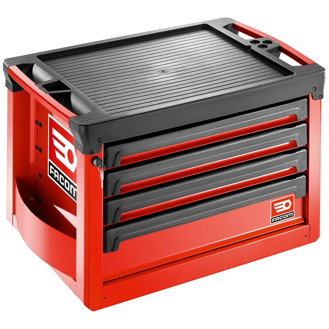 FACOM Werkzeugtruhe ROLL mit 4 Schubladen, 3 Module pro Schublade, rot (RAL 3020)