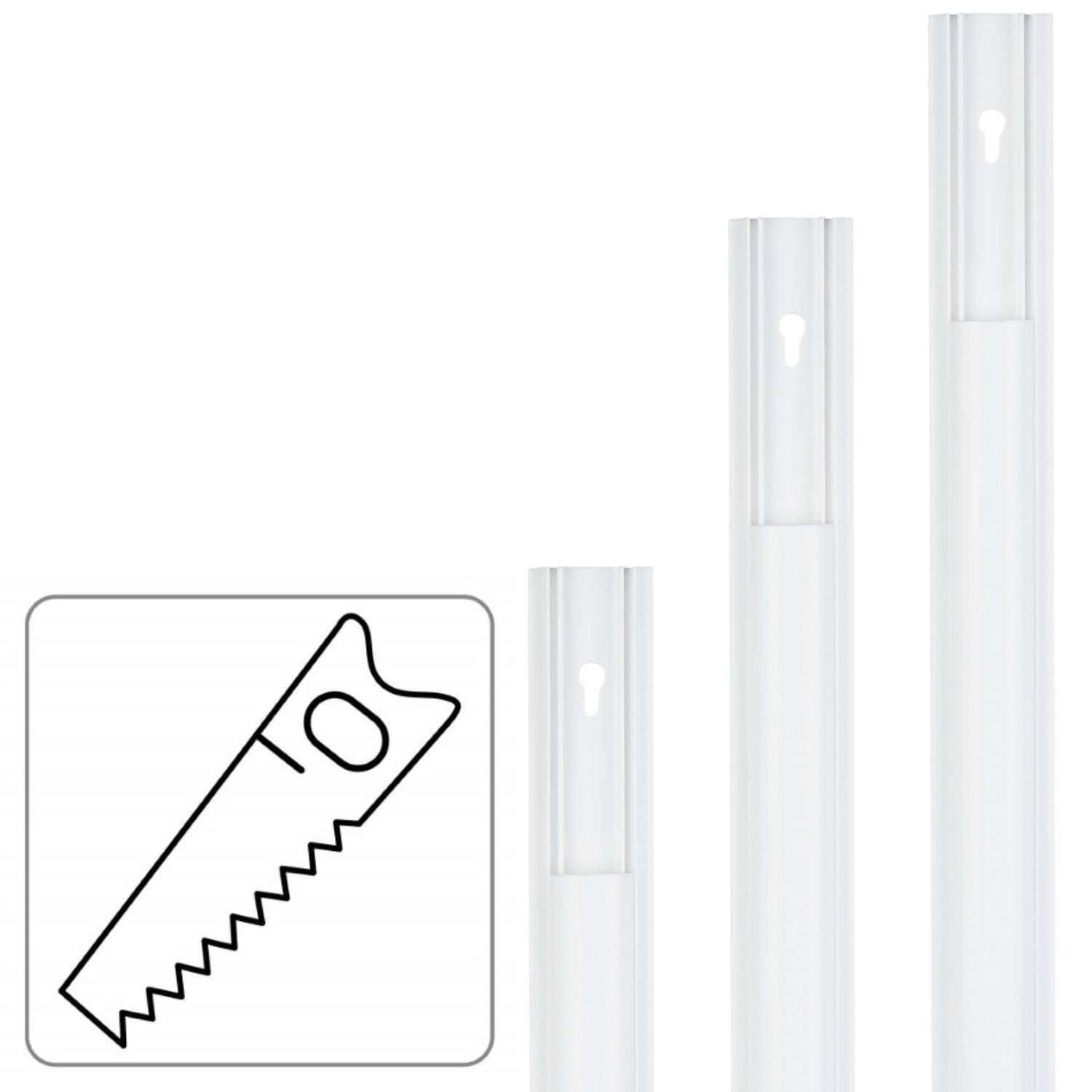 PVC Kabelkanal Halbrund 100/3,5/0,9cm Weiß