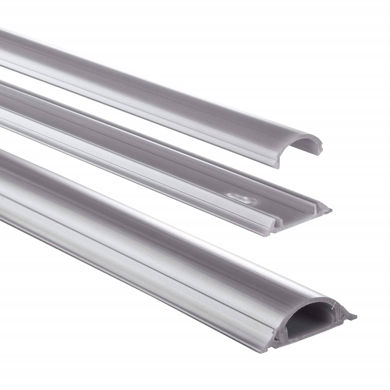 PVC Kabelkanal Halbrund 100/3,5/0,9cm Grau