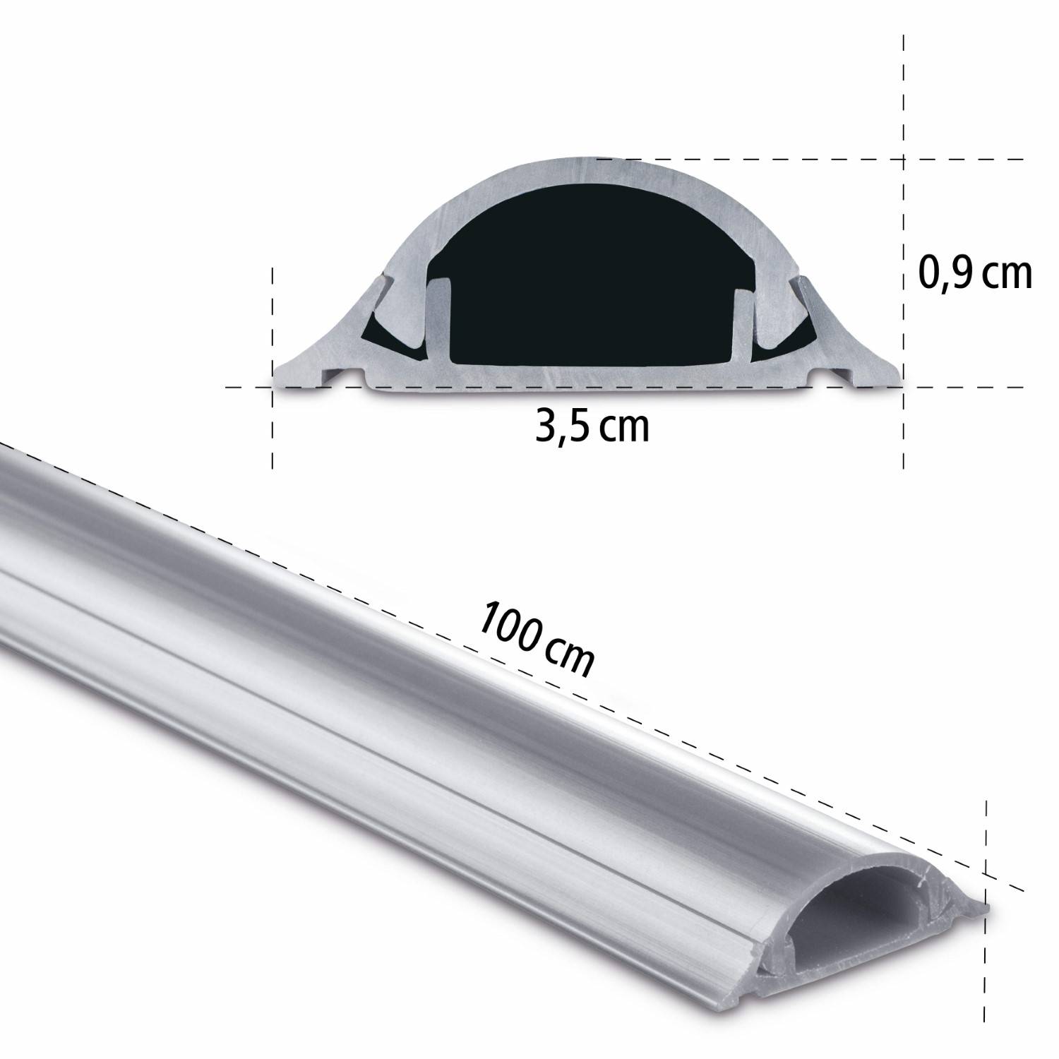 PVC Kabelkanal Halbrund 100/3,5/0,9cm Grau
