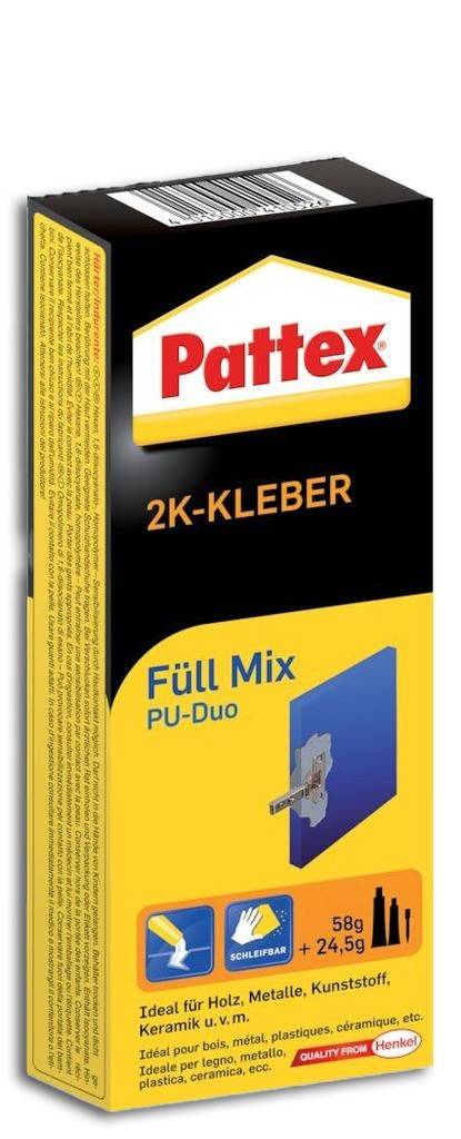 Pattex Füll Mix Spezialkleber Leistungsstarker, vielseitig einsetzbarer 2-Komponenten-Polyurethankleber für hohe Belastungsansprüche Eignet s