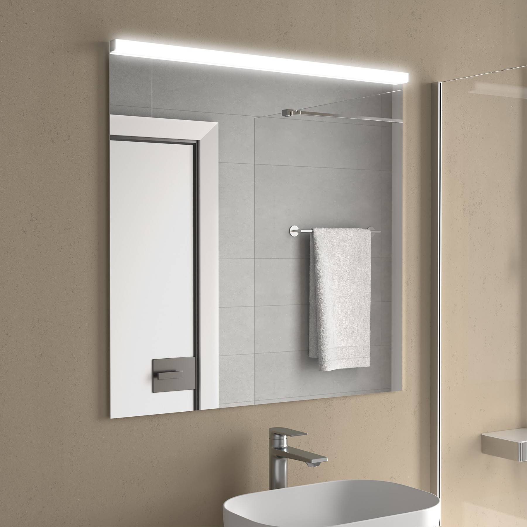 Set OPTIMUS Spiegel und LED-Leuchte IP44 (5700ºK) 1400 x 800 mm
