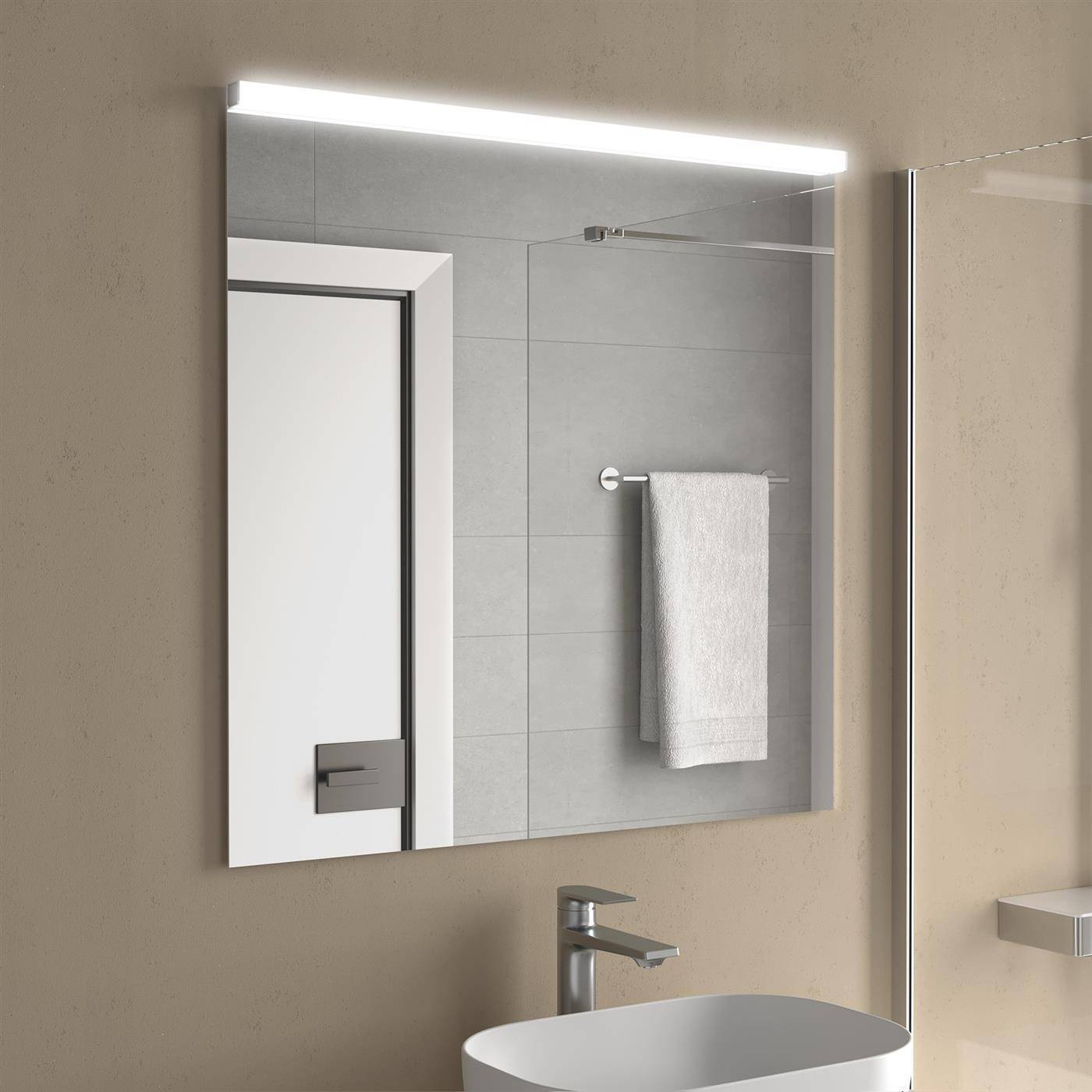 Set OPTIMUS Spiegel und LED-Leuchte IP44 (5700ºK) 1400 x 800 mm
