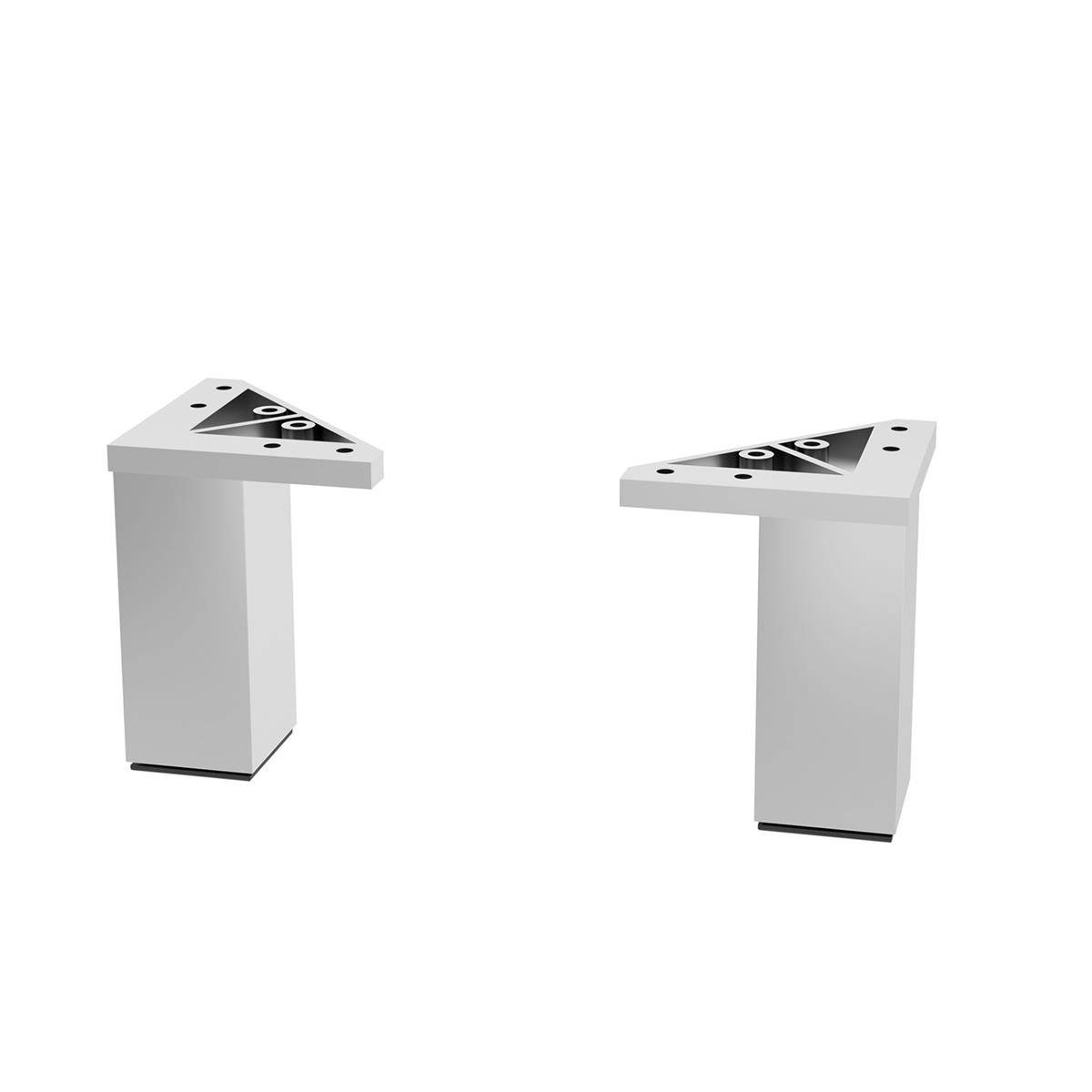 Satz 2 Füße CHROM GLÄNZEND Hauteur 100 mm