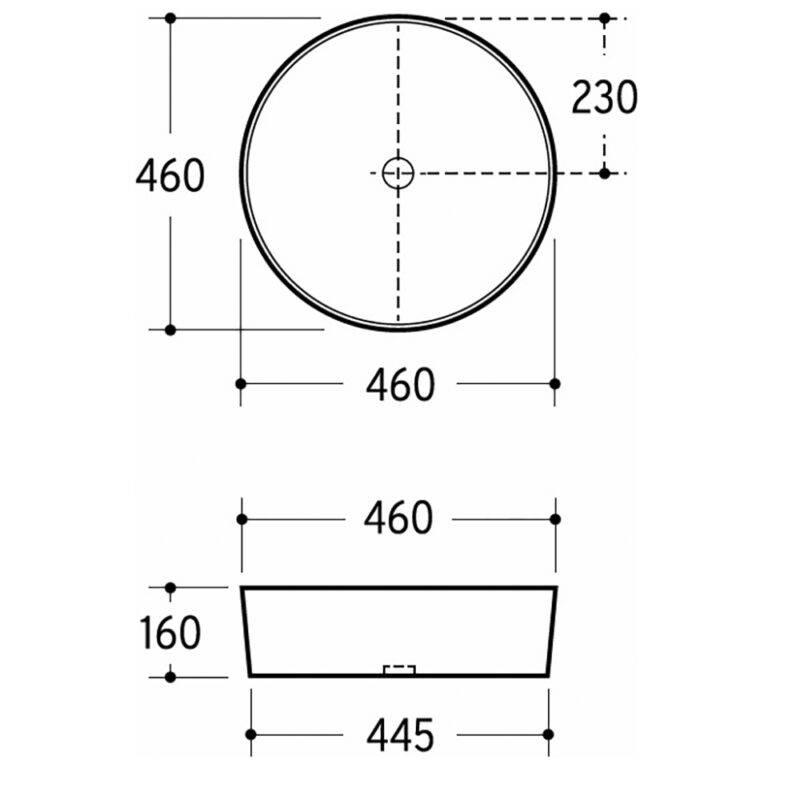 Beitz & Walz AqvaCeramica Aufsatzwaschtisch 460 x 160 mm - weiß -