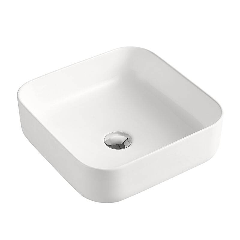 Beitz & Walz AqvaCeramica Aufsatzbecken "SlimRim" o. Überl. 385 x 385 mm mattweiß