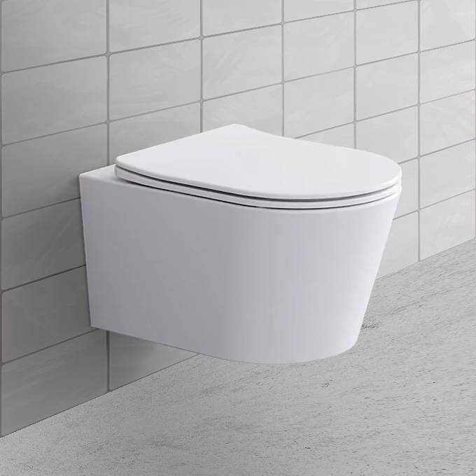 Beitz & Walz AqvaCeramica WC Wand Tiefspüler spülrandlos Rotation 530 x 360 mm - weiß -