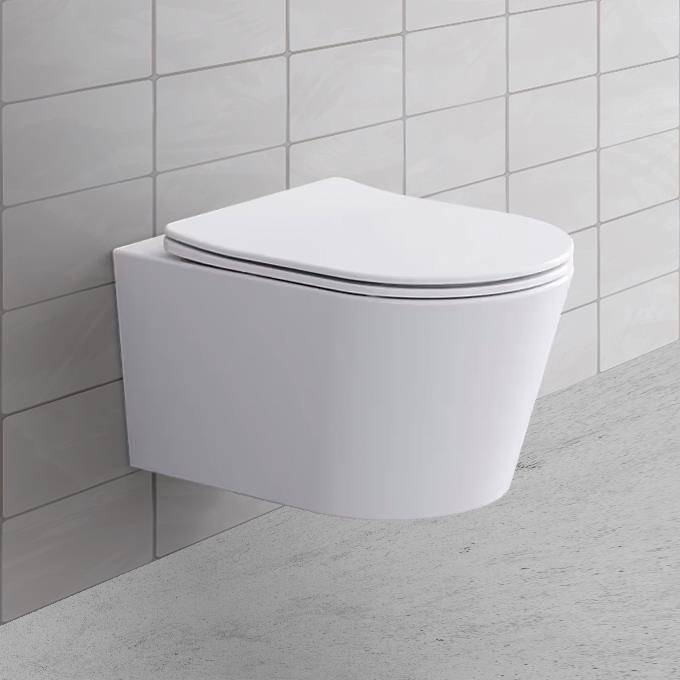 Beitz & Walz AqvaCeramica WC Wand Tiefspüler spülrandlos Rotation 530 x 360 mm - weiß -