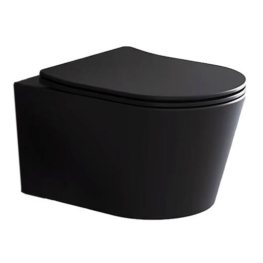 Beitz & Walz AqvaCeramica WC Wand Tiefspüler spülrandlos Rotation 530 x 360 mm - mattschwarz