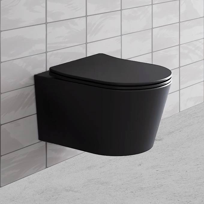 Beitz & Walz AqvaCeramica WC Wand Tiefspüler spülrandlos Rotation 530 x 360 mm - mattschwarz