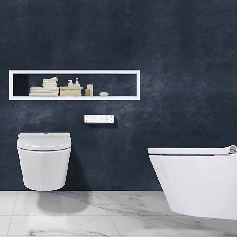 Beitz & Walz AqvaCeramica Dusch-WC Wand Tiefspüler spülrandlos 596 x 370 mm - weiß -