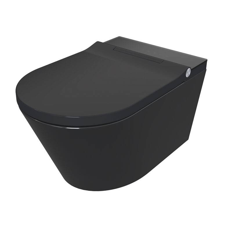 Beitz & Walz AqvaCeramica Dusch-WC Wand Tiefspüler spülrandlos 596 x 370 mm - mattschwarz -
