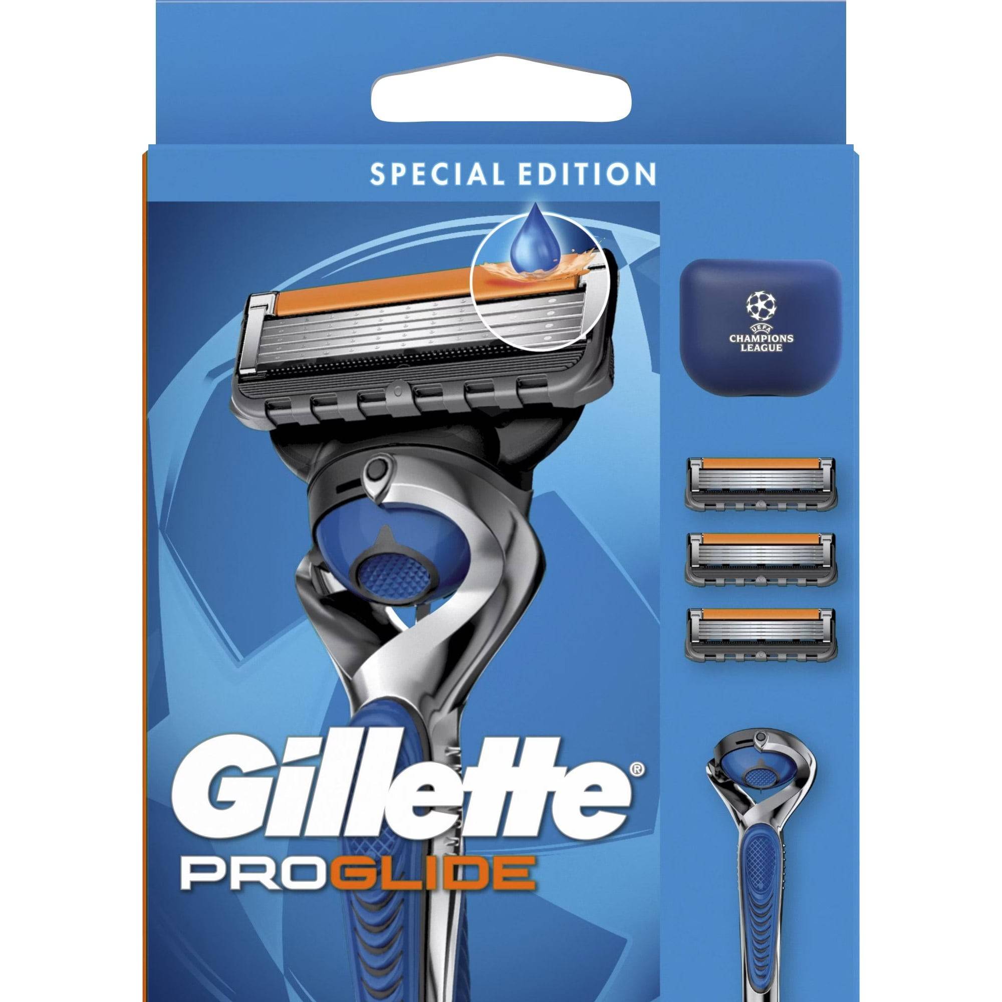 Gillette Fusion5 Proglide UEFA Champions League Special Edition Rasierer mit 3 Ersatzklingen