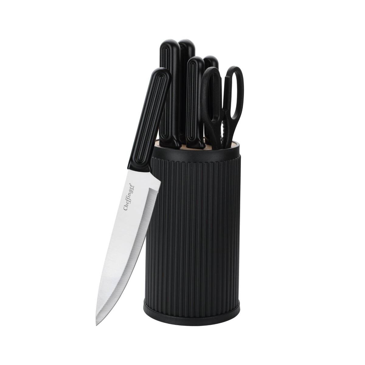 7-teiliges Messerset mit Messerblock, elegantes Design - robust & ergonomisch