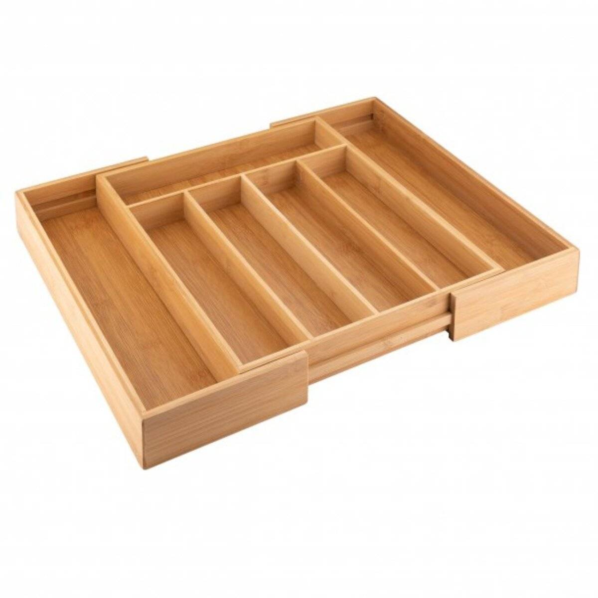 Bambus-Besteckkasten 5 bis 7 Fächer - Schubladen-Organizer, verstellbar & platzsparend