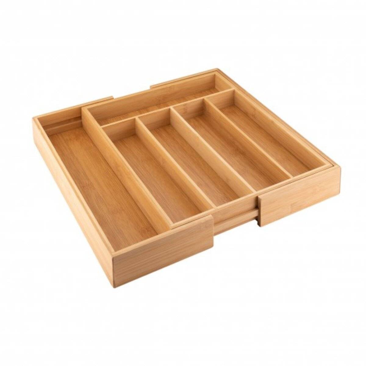 Bambus-Besteckkasten 5 bis 7 Fächer - Schubladen-Organizer, verstellbar & platzsparend