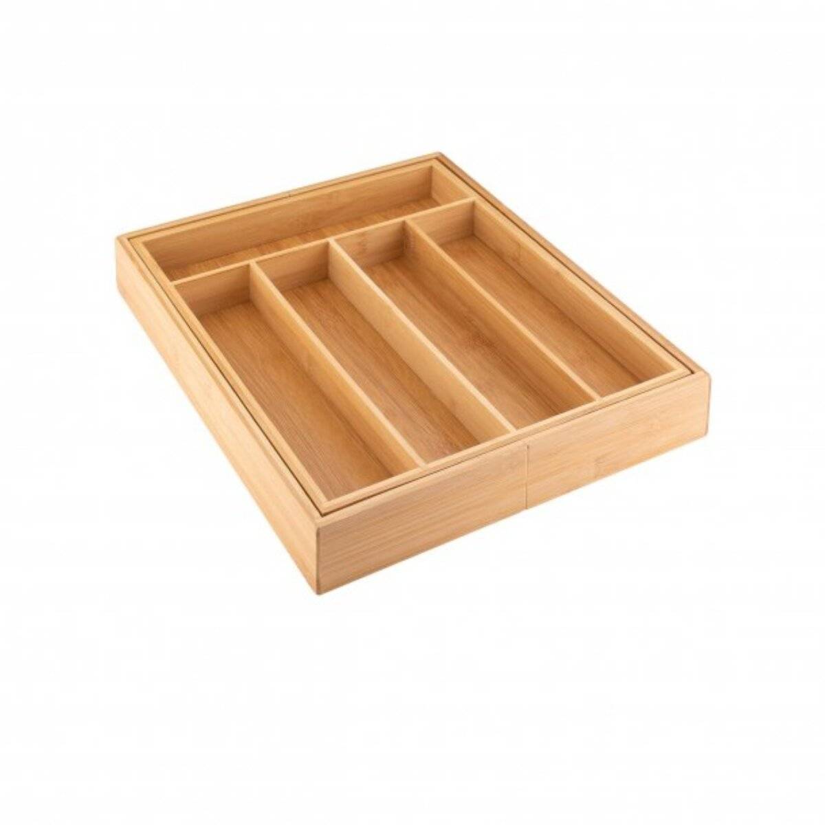 Bambus-Besteckkasten 5 bis 7 Fächer - Schubladen-Organizer, verstellbar & platzsparend