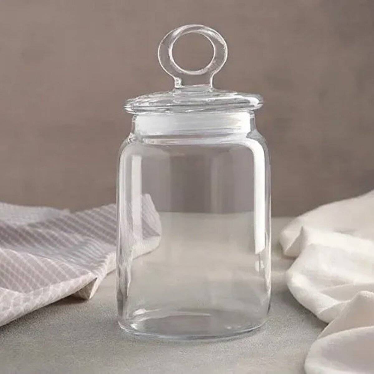 Pasabahce Kitchen Slim Vorratsdose aus hochwertigem Glas 860 ml - 19 x 8 cm