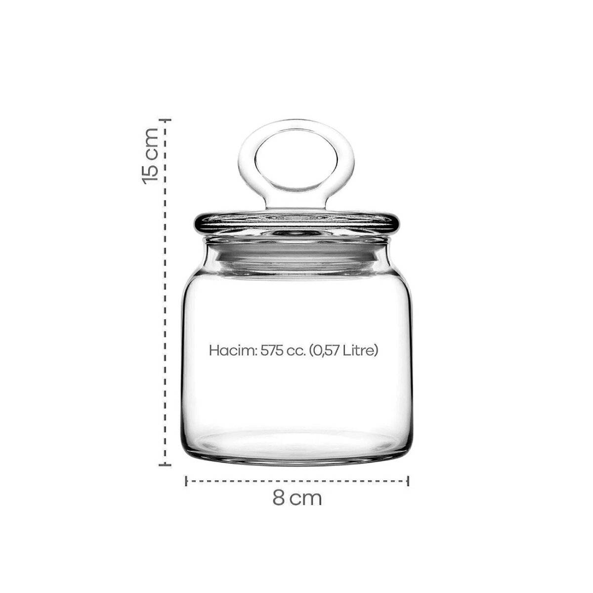 Pasabahce Kitchen Slim Vorratsdose aus hochwertigem Glas 575 ml - 15 x 8 cm