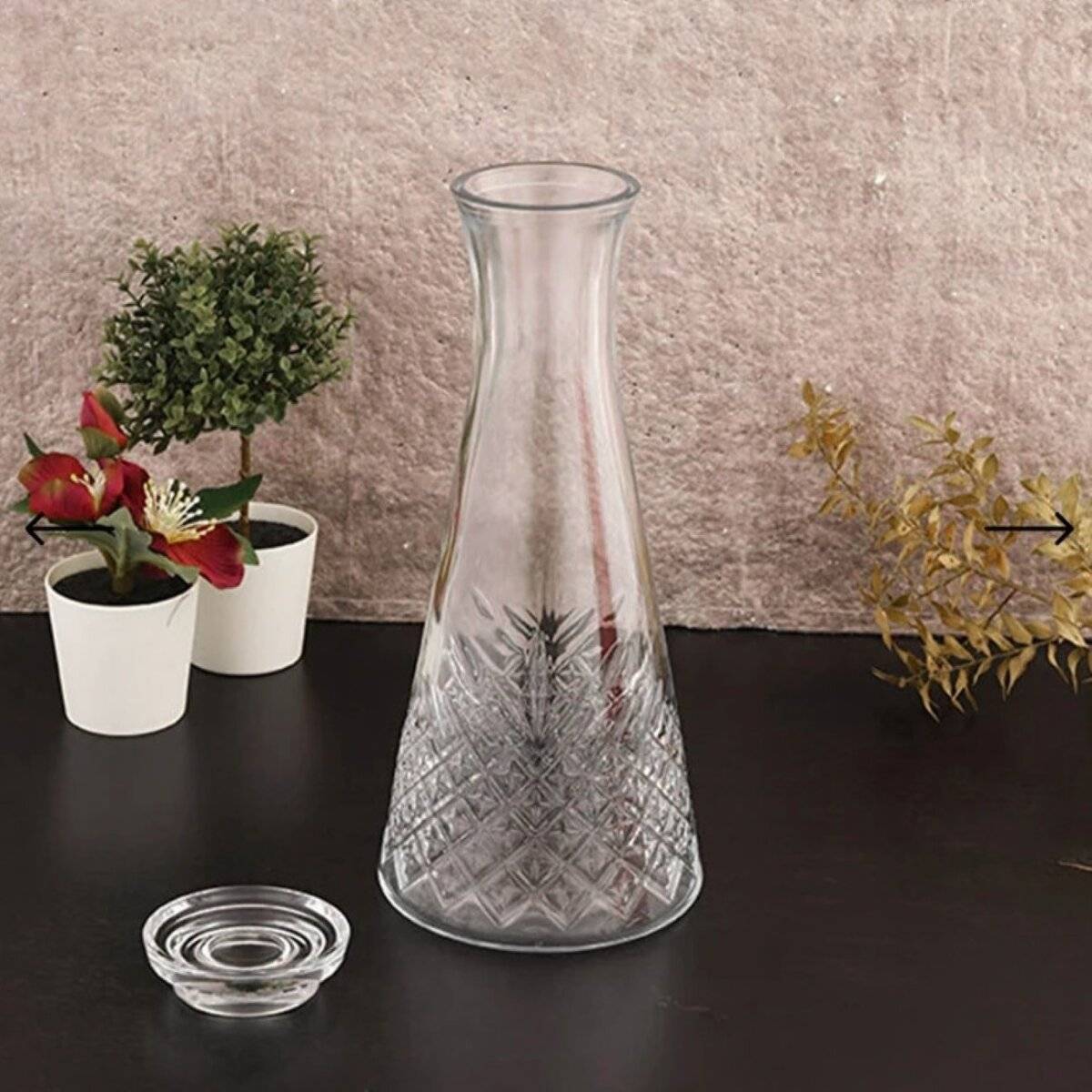 Pasabahce Timeless Karaffe mit Deckel aus hochwertigem Glas - 940 ml