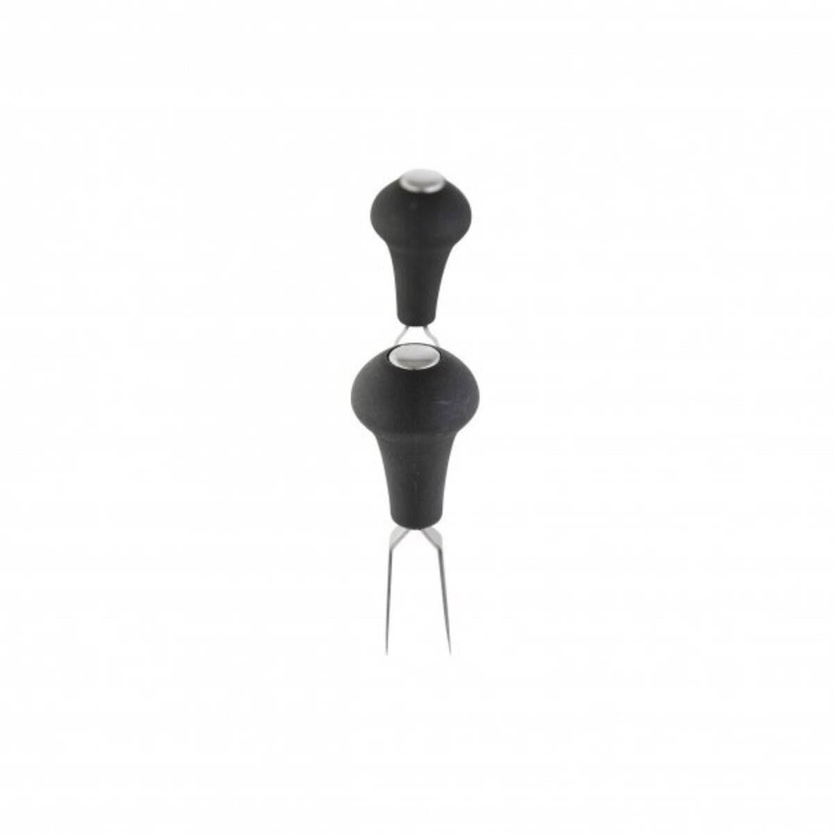 Wiegemesser mit 2 Edelstahlklingen 17 cm - Kunststoffgriffe in Schwarz