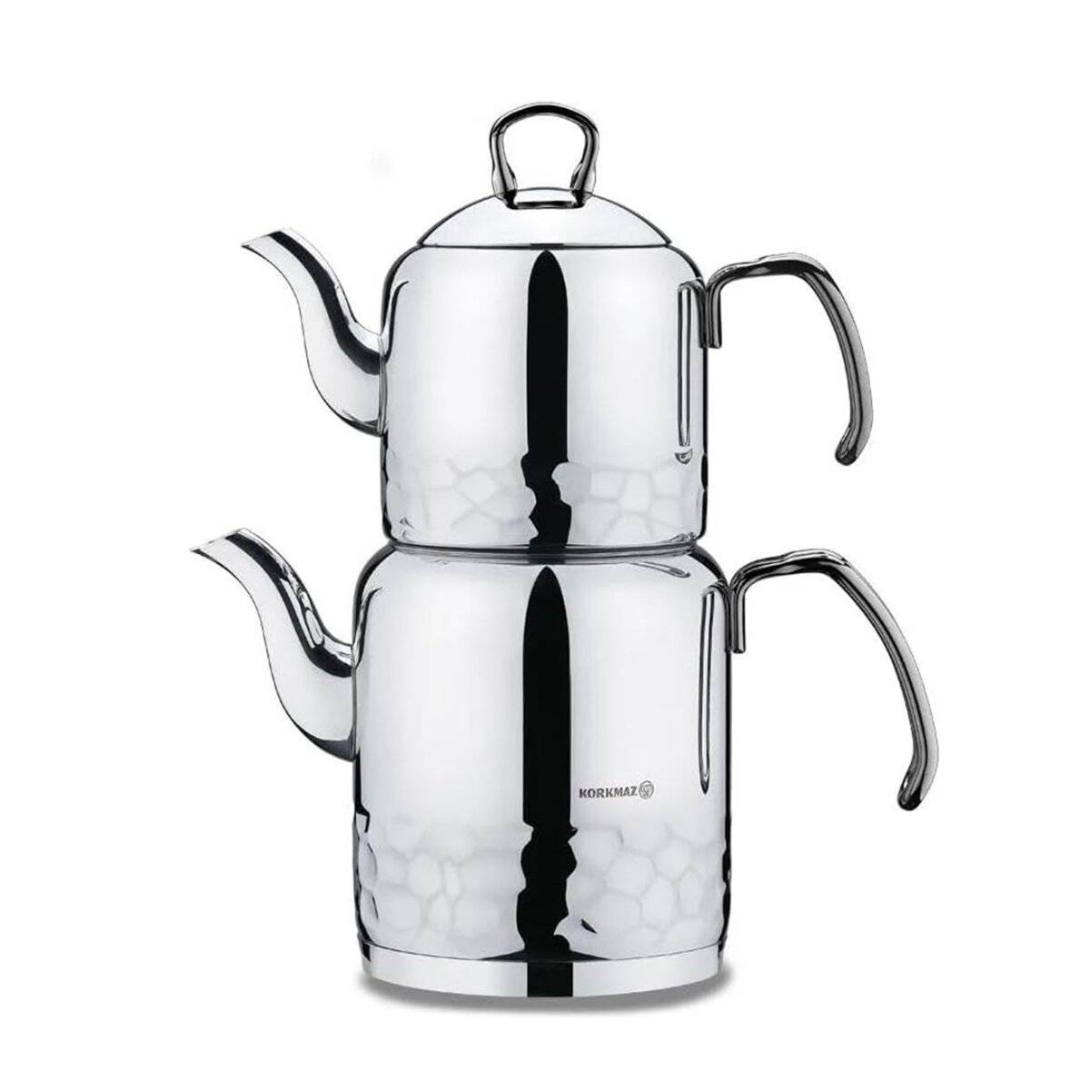 Korkmaz Erna Teekannen-Set - 1,2L/2,2L, aus hochwertigem Edelstahl, Induktionsgeeignet